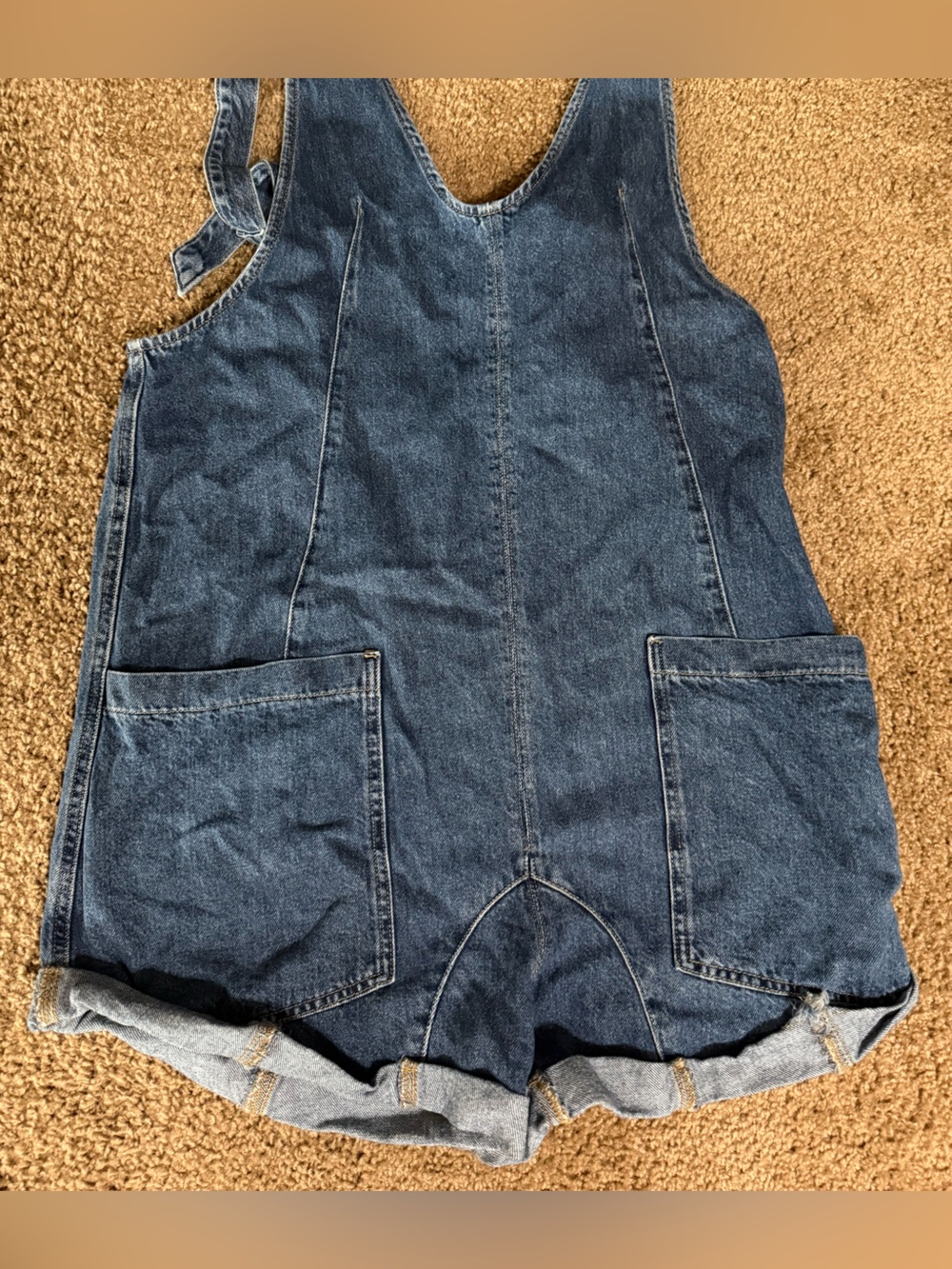 We The Free Dark Blue Denim Overalls Jeans